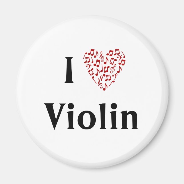 I Heart Violin - Music Instrument Magnet (Front)