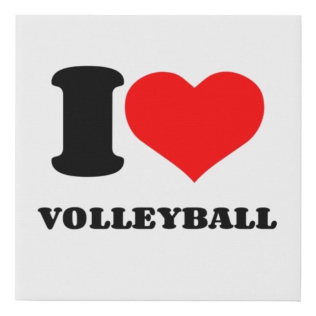 I HEART VOLLEYBALL FAUX CANVAS PRINT (Front)