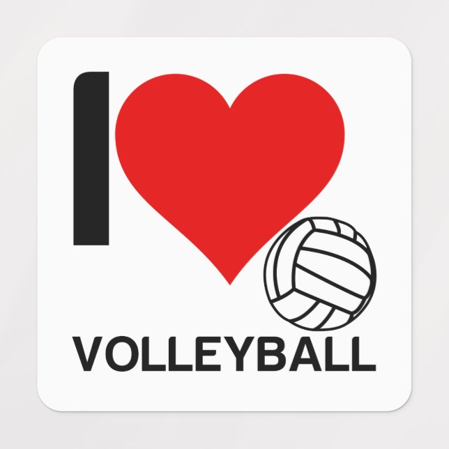 I HEART VOLLEYBALL LABELS (Design 1)