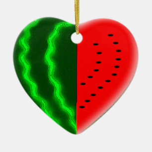 I (Heart) Watermelon Ceramic Ornament