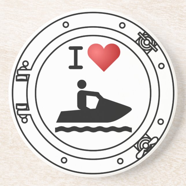 I Heart Waverunners Drink Coaster (Front)