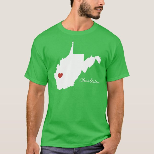 I Heart West Virginia- Customizable City T-Shirt (Front)