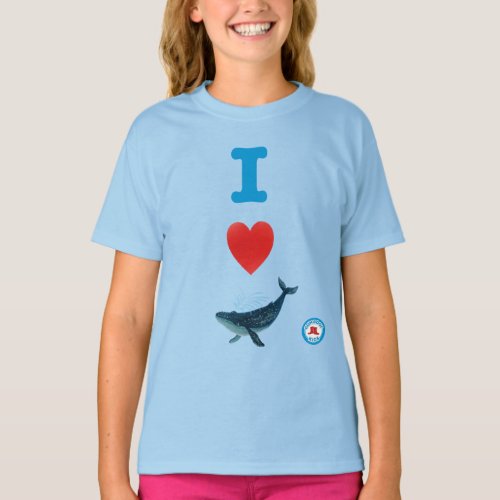 I Heart Whales Girls T_Shirt
