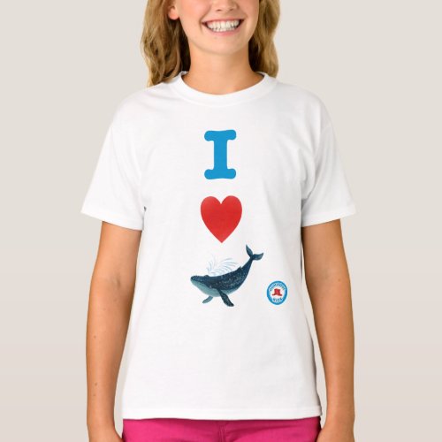 I Heart Whales Girls T_Shirt