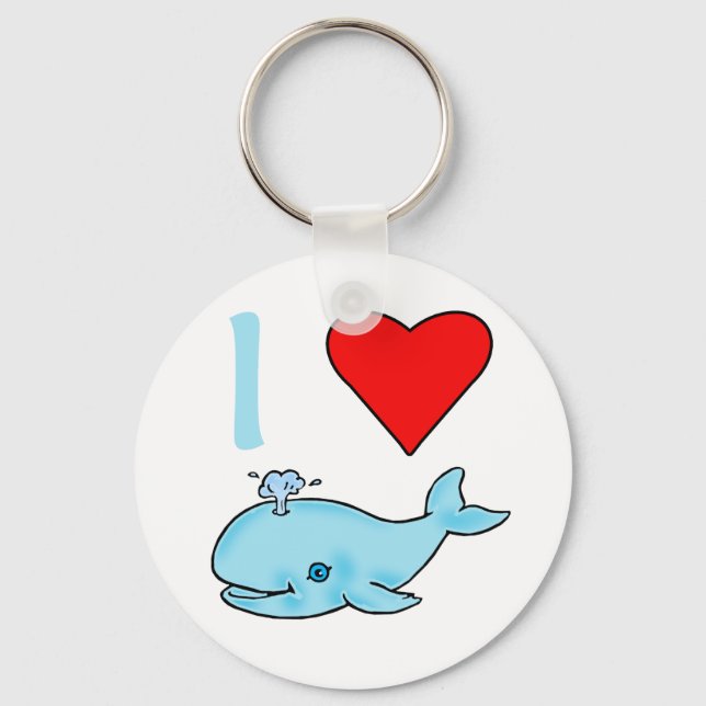 I Heart Whales Products Keychain (Front)