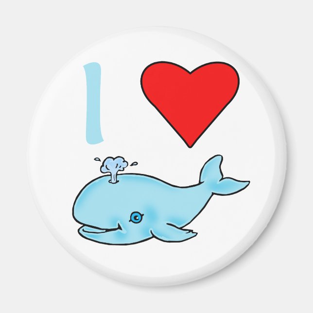 I Heart Whales Products Magnet (Front)