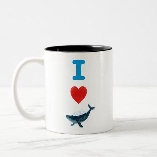 I Heart Whales Two_Tone Coffee Mug