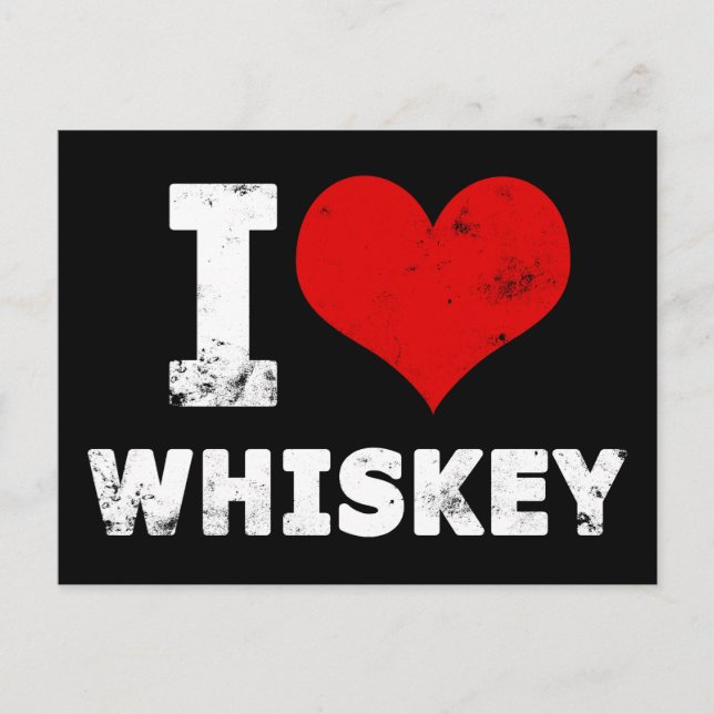 I Heart Whiskey Postcard (Front)