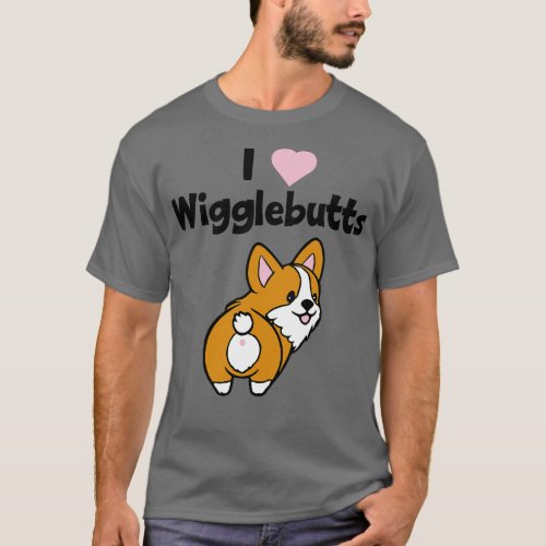 I Heart Wigglebutts Corgi Dog T_Shirt
