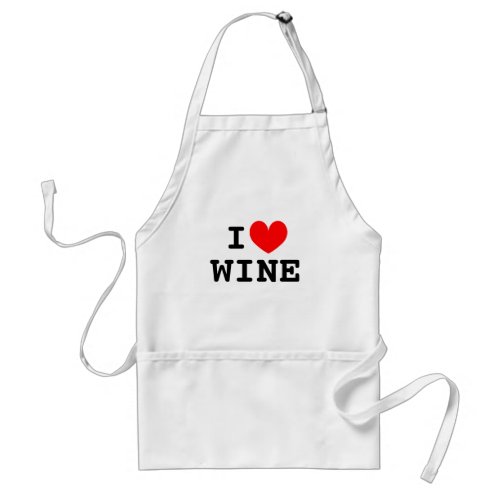 I heart wine kitchen apron for men and women