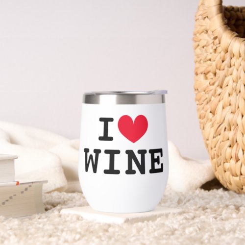 I heart wine tumbler mug gift for wine lover