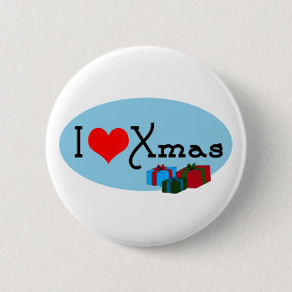 I heart xmas pinback button
