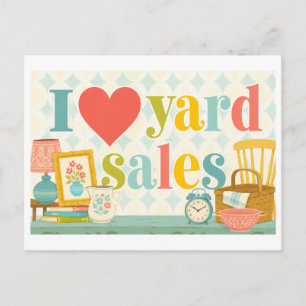 "I [Heart] Yard Sales" Postcard