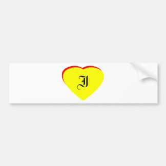 "I" Heart Yellow Red Wedding Invitation The MUSEUM Bumper Sticker