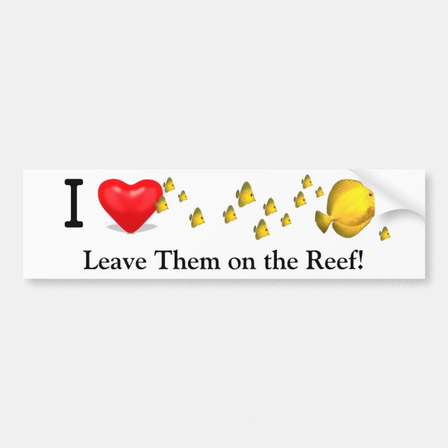 I 'Heart' Yellow Tangs Bumper Sticker (Front)