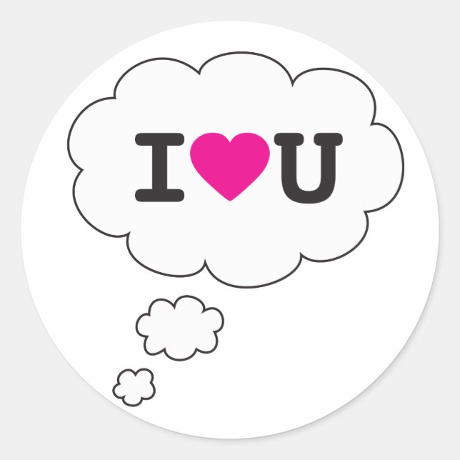 i heart you classic round sticker (Front)