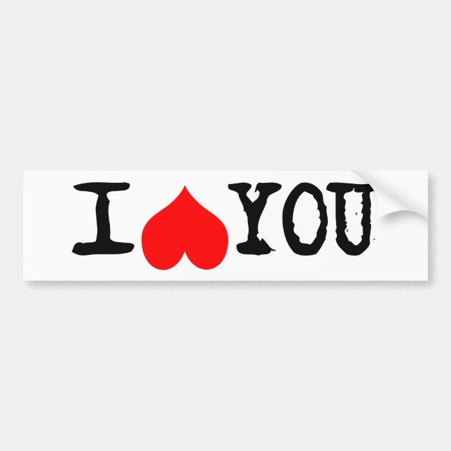 I Heart You Customizable Bumper Sticker (Front)