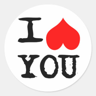 I Heart You Customizable Classic Round Sticker