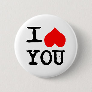 I Heart You Customizable Pinback Button