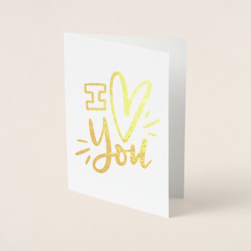 I heart you foil card