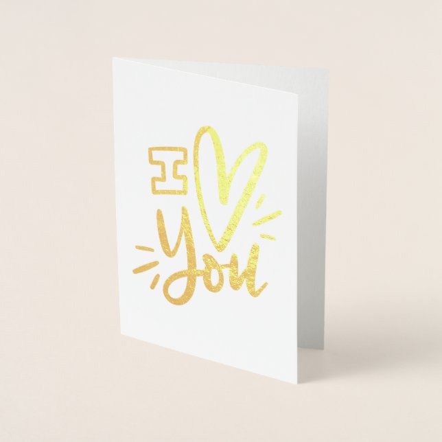 I heart you foil card (Front)