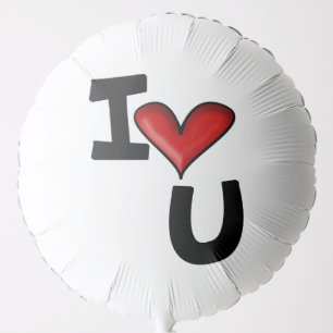 I Heart You Graphic Typography Balloon