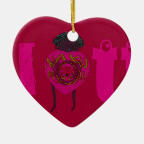I Heart You Nakupenda Sana Happy Valentine Day Swa Ceramic Ornament