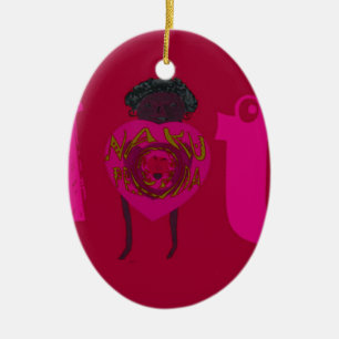 I Heart You Nakupenda Sana Happy Valentine's Day Ceramic Ornament