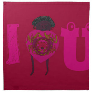 I Heart You Nakupenda Sana Happy Valentine's Day Napkin