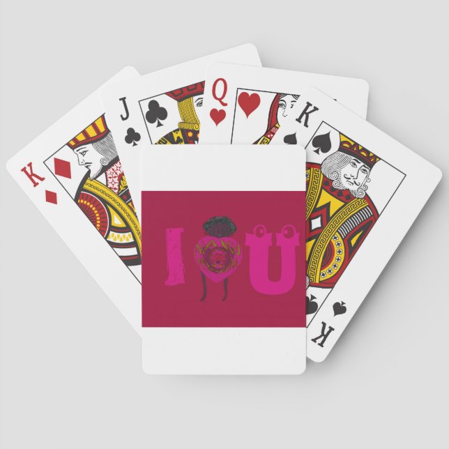I Heart You Nakupenda Sana Happy Valentine's Day  Poker Cards (Back)
