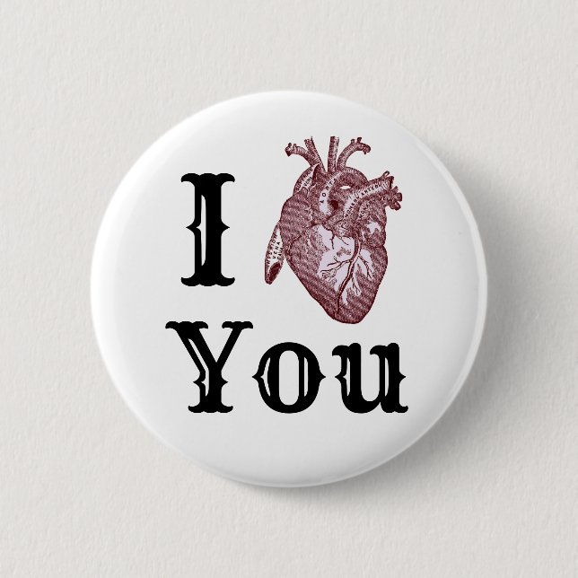 I Heart You Pinback Button (Front)