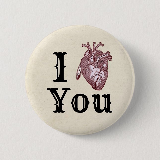 I Heart You Pinback Button (Front)