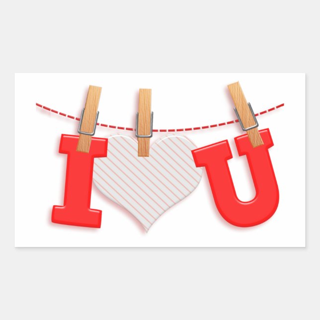 I Heart You Rectangular Sticker (Front)