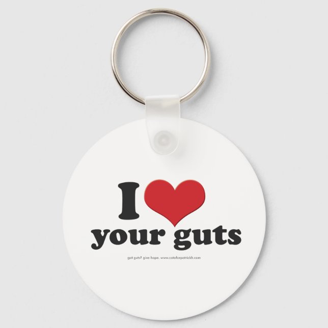 I heart your guts keychain (Front)