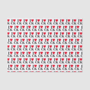 I Heart Your Initials   Fun Custom Monogram Tissue Paper