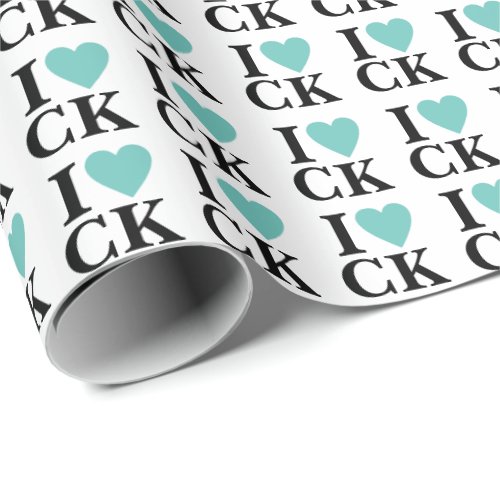 I Heart Your Initials  Fun Custom Monogram Wrapping Paper