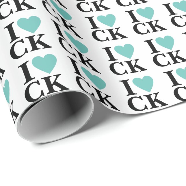 I Heart Your Initials | Fun Custom Monogram Wrapping Paper (Roll Corner)