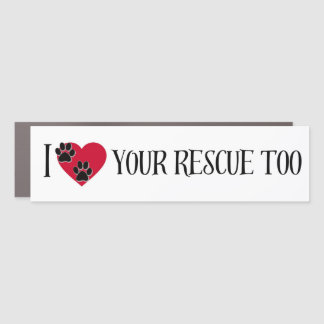 I Heart Your Rescue Too Car Magnet