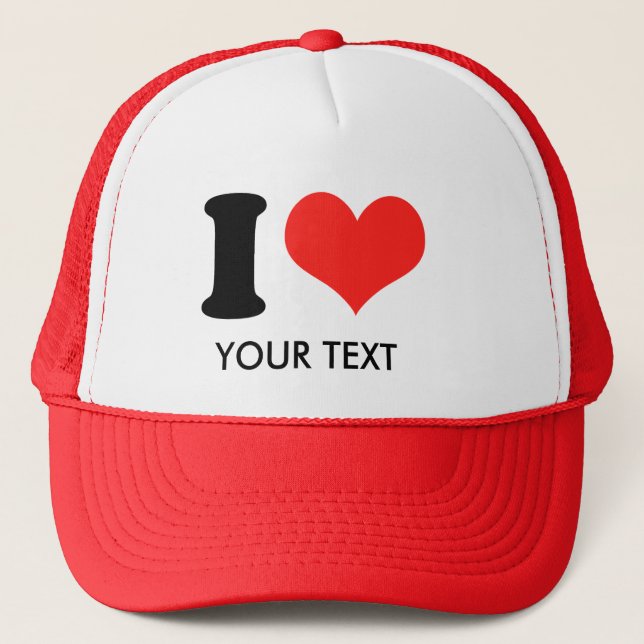 I HEART (your text) Trucker Hat (Front)