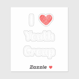 I Heart Youth Group Custom-Cut Vinyl Sticker