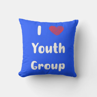 I Heart Youth Group Throw Pillow