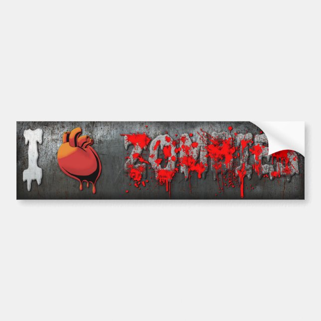 I Heart Zombies Bumper Sticker (Front)