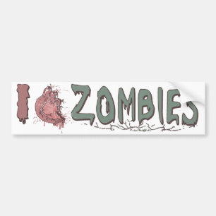 I Heart Zombies by Mudge Studios Bumper Sticker