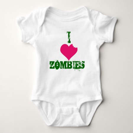 I Heart Zombies-creeper Baby Bodysuit