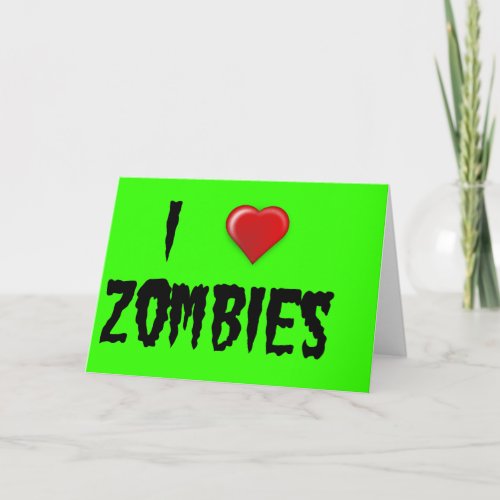 I Heart Zombies Holiday Card