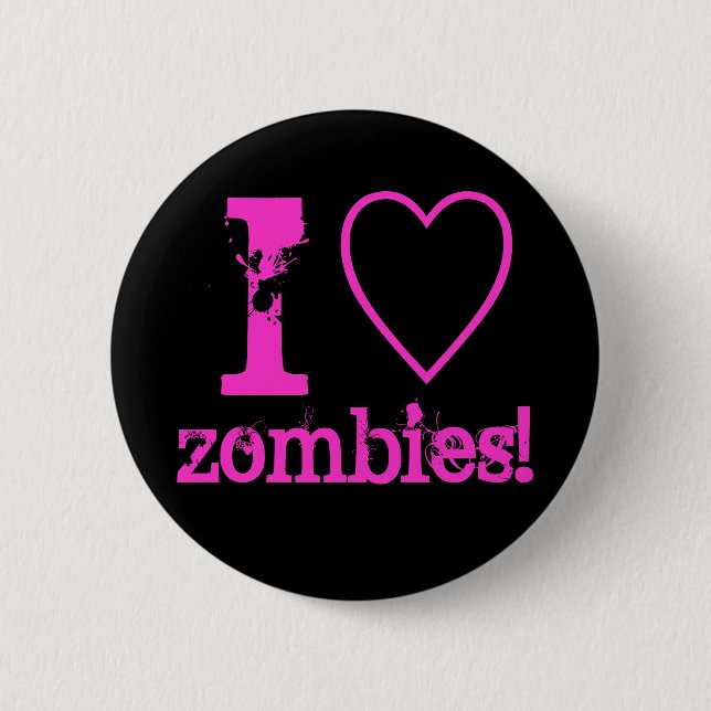 I heart zombies! pinback button (Front)