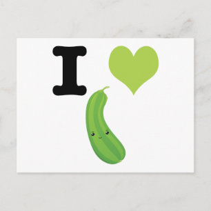 I Heart Zucchini Cute Kawaii Zucchini Postcard