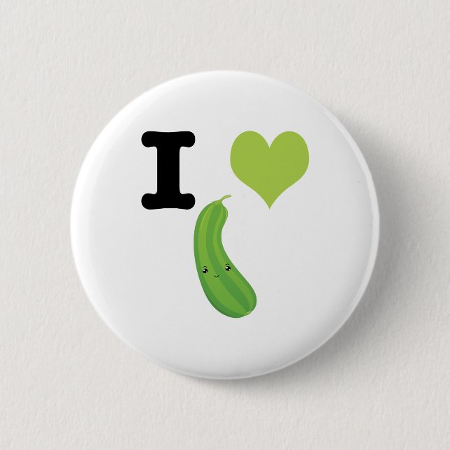 I Heart Zucchini Pinback Button (Front)