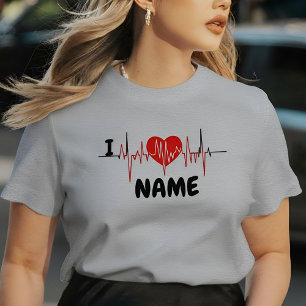 I Heartbeat love Name T-Shirt