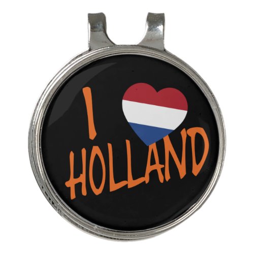 I Heartflag Holland or on bk hccn Golf Hat Clip